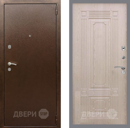 Входная металлическая Дверь Рекс (REX) 1А Медный Антик FL-2 Беленый дуб в Павловском Посаде