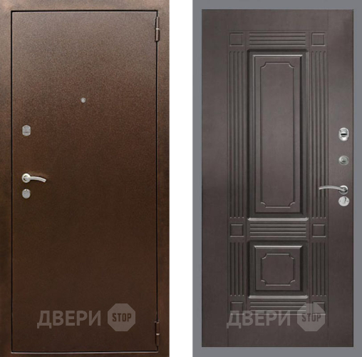 Входная металлическая Дверь Рекс (REX) 1А Медный Антик FL-2 Венге в Павловском Посаде