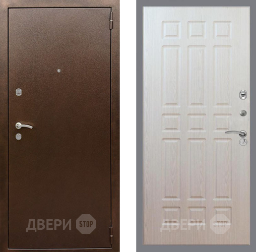 Входная металлическая Дверь Рекс (REX) 1А Медный Антик FL-33 Беленый дуб в Павловском Посаде