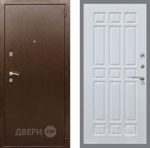 Дверь Рекс (REX) 1А Медный Антик FL-33 Белый ясень в Павловском Посаде