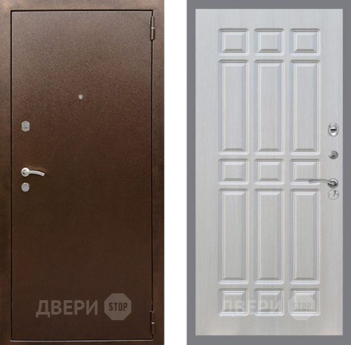 Входная металлическая Дверь Рекс (REX) 1А Медный Антик FL-33 Лиственница беж в Павловском Посаде