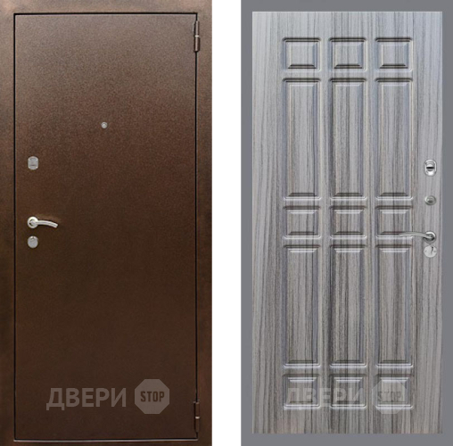 Входная металлическая Дверь Рекс (REX) 1А Медный Антик FL-33 Сандал грей в Павловском Посаде