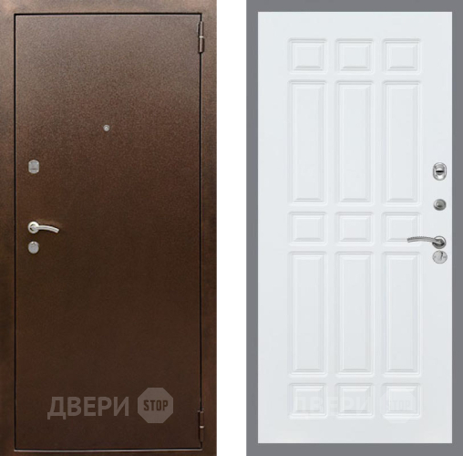 Входная металлическая Дверь Рекс (REX) 1А Медный Антик FL-33 Силк Сноу в Павловском Посаде