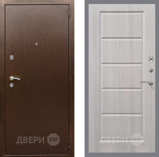 Входная металлическая Дверь Рекс (REX) 1А Медный Антик FL-39 Беленый дуб в Павловском Посаде