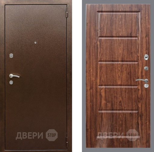Входная металлическая Дверь Рекс (REX) 1А Медный Антик FL-39 орех тисненый в Павловском Посаде
