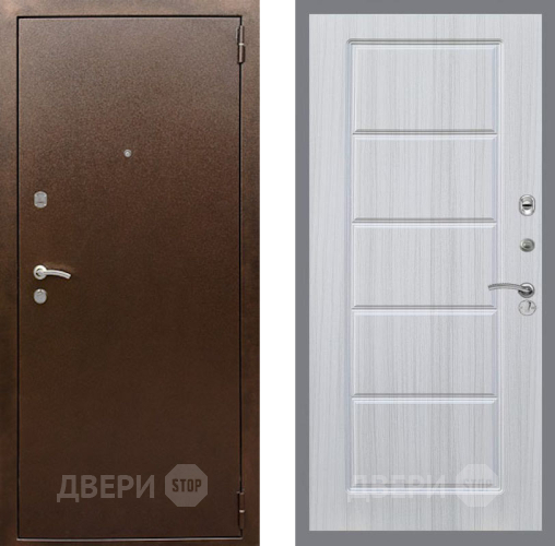 Входная металлическая Дверь Рекс (REX) 1А Медный Антик FL-39 Сандал белый в Павловском Посаде