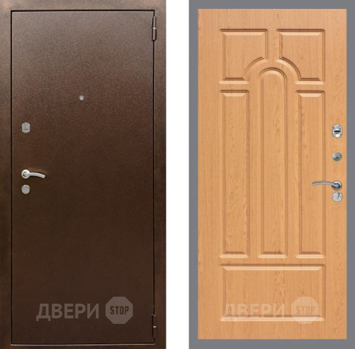 Входная металлическая Дверь Рекс (REX) 1А Медный Антик FL-58 Дуб в Павловском Посаде