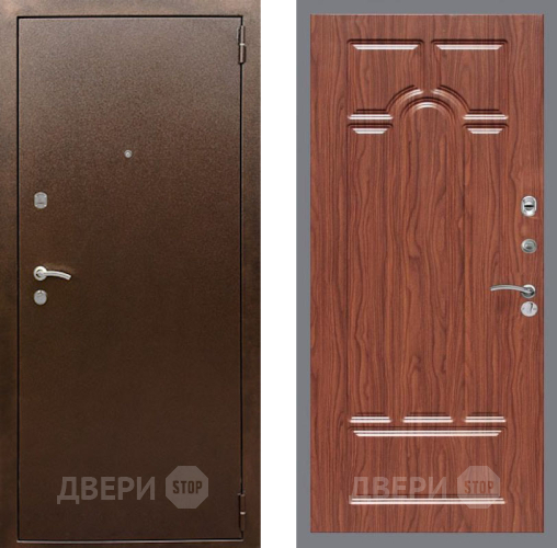 Входная металлическая Дверь Рекс (REX) 1А Медный Антик FL-58 орех тисненый в Павловском Посаде