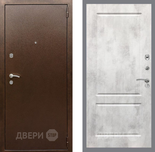 Входная металлическая Дверь Рекс (REX) 1А Медный Антик FL-117 Бетон светлый в Павловском Посаде