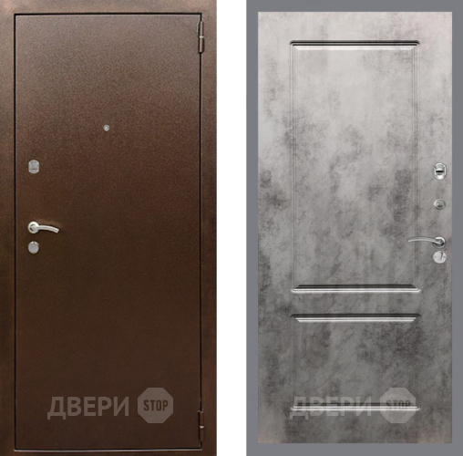 Входная металлическая Дверь Рекс (REX) 1А Медный Антик FL-117 Бетон темный в Павловском Посаде