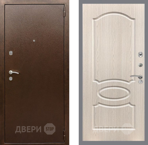 Входная металлическая Дверь Рекс (REX) 1А Медный Антик FL-128 Беленый дуб в Павловском Посаде