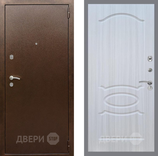 Входная металлическая Дверь Рекс (REX) 1А Медный Антик FL-128 Сандал белый в Павловском Посаде