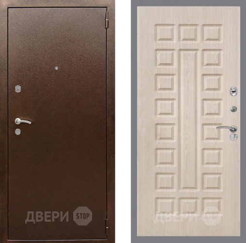 Входная металлическая Дверь Рекс (REX) 1А Медный Антик FL-183 Беленый дуб в Павловском Посаде