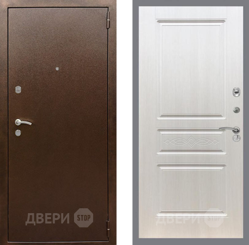 Входная металлическая Дверь Рекс (REX) 1А Медный Антик FL-243 Лиственница беж в Павловском Посаде