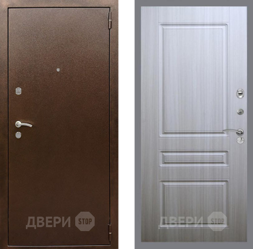 Входная металлическая Дверь Рекс (REX) 1А Медный Антик FL-243 Сандал белый в Павловском Посаде