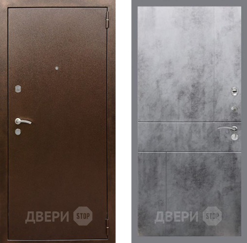 Входная металлическая Дверь Рекс (REX) 1А Медный Антик FL-290 Бетон темный в Павловском Посаде