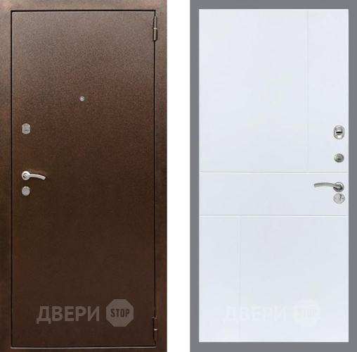 Входная металлическая Дверь Рекс (REX) 1А Медный Антик FL-290 Силк Сноу в Павловском Посаде