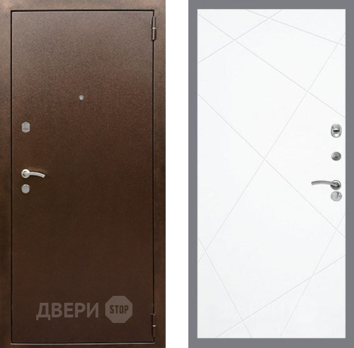 Дверь Рекс (REX) 1А Медный Антик FL-291 Силк Сноу в Павловском Посаде