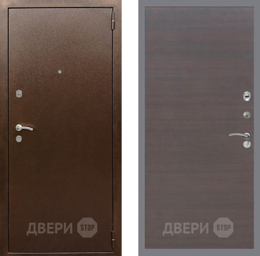 Входная металлическая Дверь Рекс (REX) 1А Медный Антик GL венге поперечный в Павловском Посаде