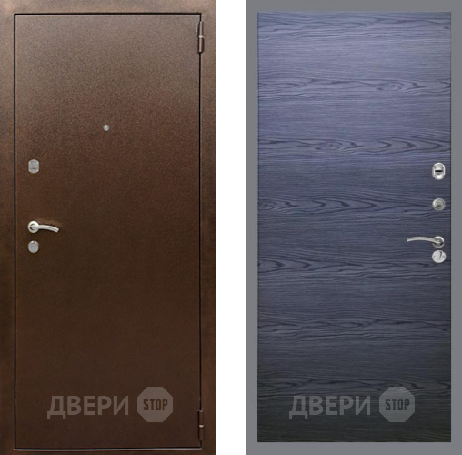 Входная металлическая Дверь Рекс (REX) 1А Медный Антик GL Дуб тангенальный черный в Павловском Посаде