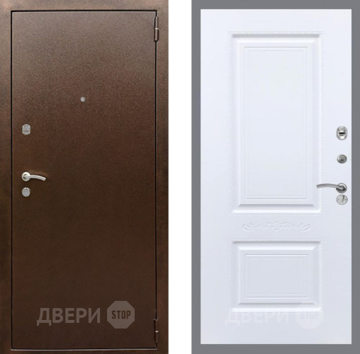 Входная металлическая Дверь Рекс (REX) 1А Медный Антик Смальта Силк Сноу в Павловском Посаде