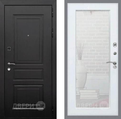 Входная металлическая Дверь Рекс (REX) 6 Венге Зеркало Пастораль Белый ясень в Павловском Посаде