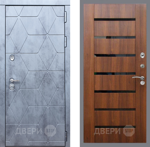 Входная металлическая Дверь Рекс (REX) 28 СБ-14 стекло черное Орех бренди в Павловском Посаде