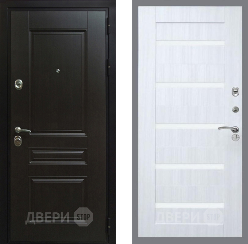 Входная металлическая Дверь Рекс (REX) Премиум-Н СБ-14 стекло белое Сандал белый в Павловском Посаде