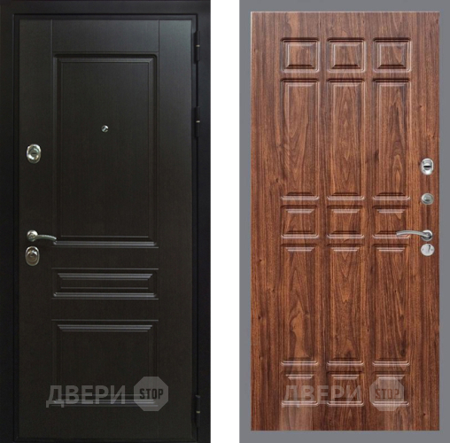 Входная металлическая Дверь Рекс (REX) Премиум-Н FL-33 орех тисненый в Павловском Посаде
