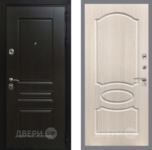 Входная металлическая Дверь Рекс (REX) Премиум-Н FL-128 Беленый дуб в Павловском Посаде