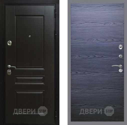 Входная металлическая Дверь Рекс (REX) Премиум-Н GL Дуб тангенальный черный в Павловском Посаде