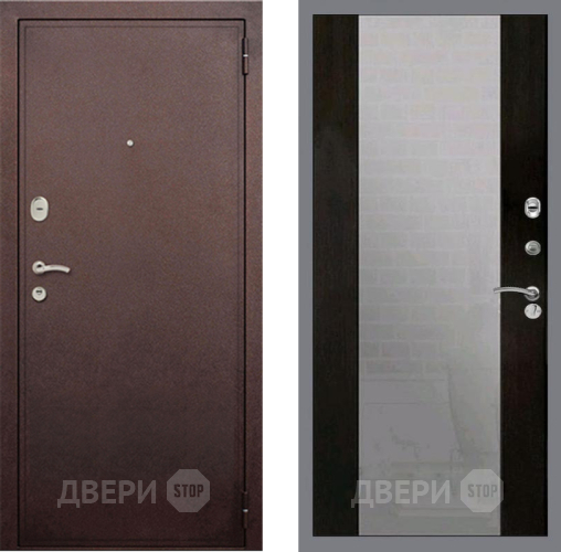 Дверь Рекс (REX) 2 Медный Антик СБ-16 Зеркало Венге в Павловском Посаде