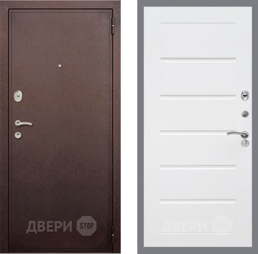 Дверь Рекс (REX) 2 Медный Антик Сити Белый ясень в Павловском Посаде