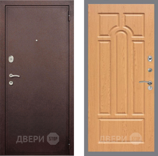 Входная металлическая Дверь Рекс (REX) 2 Медный Антик FL-58 Дуб в Павловском Посаде