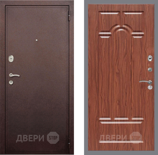 Входная металлическая Дверь Рекс (REX) 2 Медный Антик FL-58 орех тисненый в Павловском Посаде