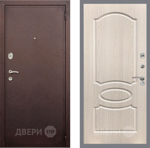 Входная металлическая Дверь Рекс (REX) 2 Медный Антик FL-128 Беленый дуб в Павловском Посаде