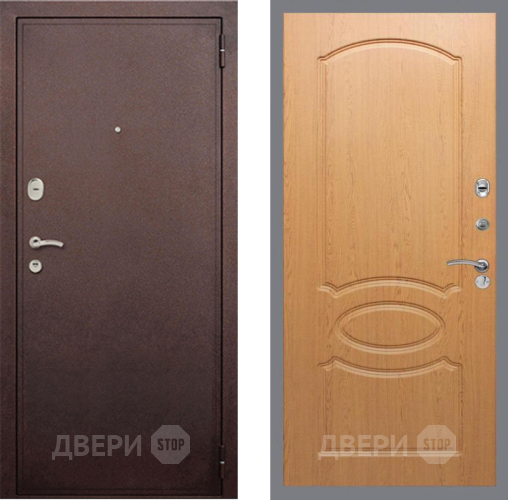 Входная металлическая Дверь Рекс (REX) 2 Медный Антик FL-128 Дуб в Павловском Посаде