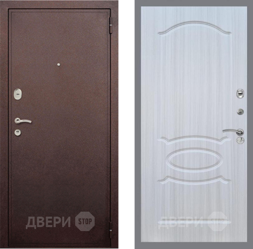 Входная металлическая Дверь Рекс (REX) 2 Медный Антик FL-128 Сандал белый в Павловском Посаде