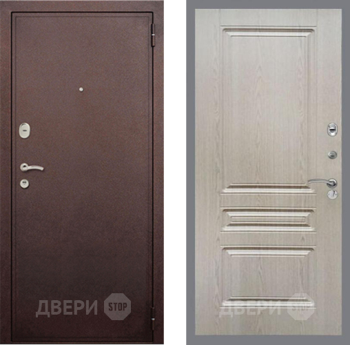 Входная металлическая Дверь Рекс (REX) 2 Медный Антик FL-243 Беленый дуб в Павловском Посаде