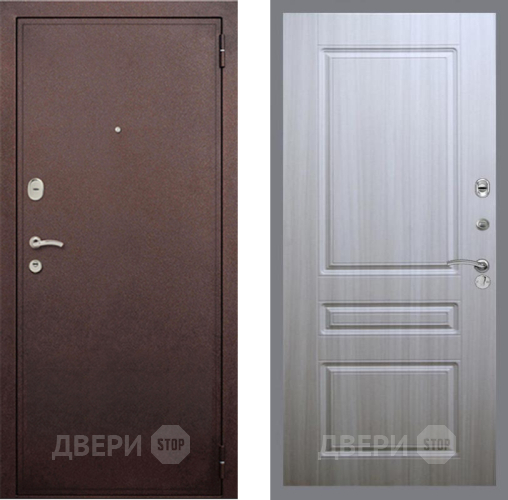 Входная металлическая Дверь Рекс (REX) 2 Медный Антик FL-243 Сандал белый в Павловском Посаде