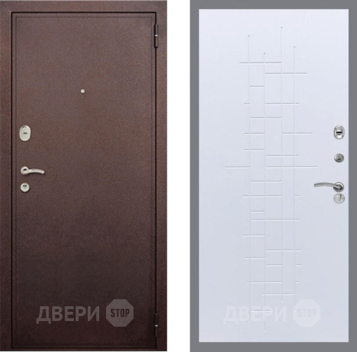 Входная металлическая Дверь Рекс (REX) 2 Медный Антик FL-289 Белый ясень в Павловском Посаде