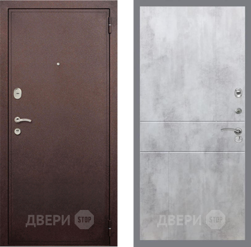 Входная металлическая Дверь Рекс (REX) 2 Медный Антик FL-290 Бетон светлый в Павловском Посаде