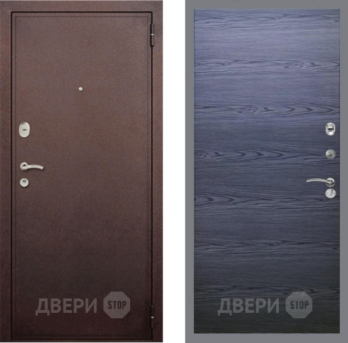 Дверь Рекс (REX) 2 Медный Антик GL Дуб тангенальный черный в Павловском Посаде