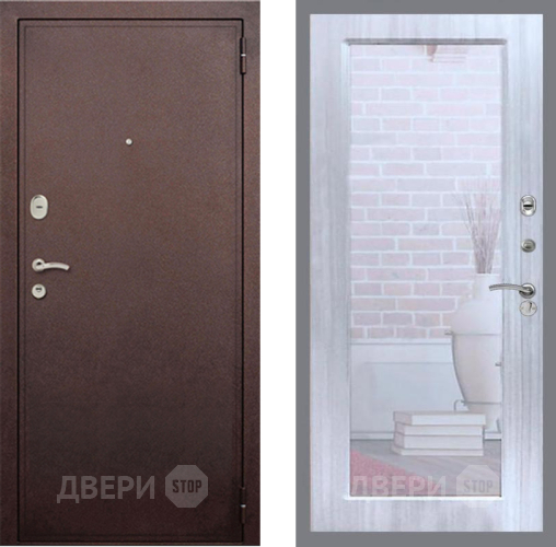 Дверь Рекс (REX) 2 Медный Антик Зеркало Пастораль Сандал белый в Павловском Посаде