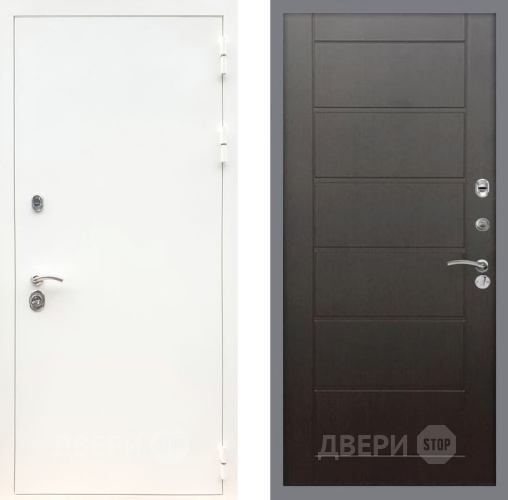 Входная металлическая Дверь Рекс (REX) 5 Белая Шагрень Сити Венге в Павловском Посаде