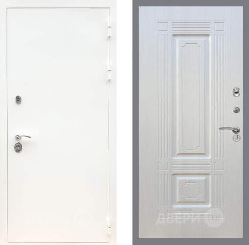 Входная металлическая Дверь Рекс (REX) 5 Белая Шагрень FL-2 Лиственница беж в Павловском Посаде