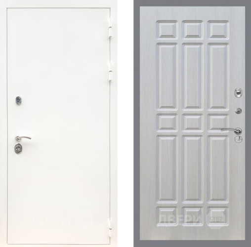 Входная металлическая Дверь Рекс (REX) 5 Белая Шагрень FL-33 Лиственница беж в Павловском Посаде