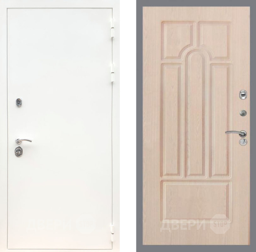 Входная металлическая Дверь Рекс (REX) 5 Белая Шагрень FL-58 Беленый дуб в Павловском Посаде