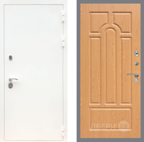 Входная металлическая Дверь Рекс (REX) 5 Белая Шагрень FL-58 Дуб в Павловском Посаде