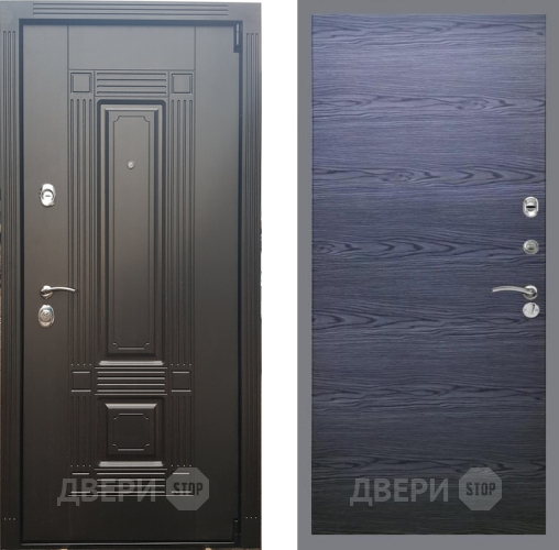 Входная металлическая Дверь Рекс (REX) 9 GL Дуб тангенальный черный в Павловском Посаде